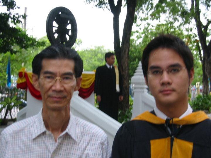 With my father who was always by my side in whatever I did. He was proud of me but he never spoiled me. All he wanted was for me to stand on my own feet.